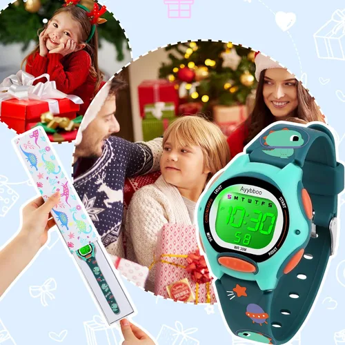 Vista 6 de Kids Watch Digital with Cartoon Band, Colorful LED Lights 30M Waterproof, Alarm Clock, Sport Watch with Stopwatch, Cute Child Presents for Girls