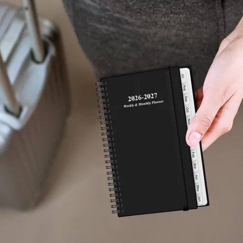 Vista 8 de Agenda de bolsillo 2026 - Agenda 2026 de enero de 2026 a diciembre de 2026, agenda 2026 con 12 pestañas, encuadernación de doble alambre, bolsillo