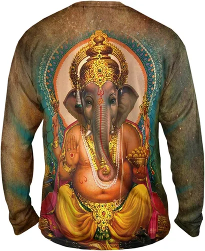 Vista 2 de Yizzam- India - Ganesh Hindu God - Camiseta de manga larga para hombre