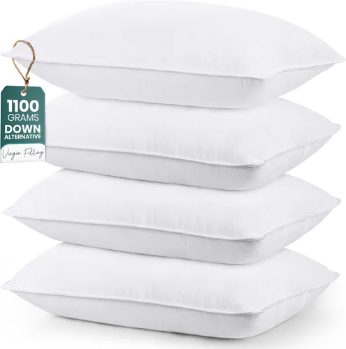 Vista 12 de Utopia Bedding Almohadas para cama para dormir, de hotel, refrescantes, para dormir de lado, espalda o boca abajo, tamaño estándar, gris, juego de 2