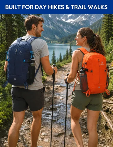 Vista 2 de Haimont Mochila de senderismo ligera de 25L con cubierta para lluvia, color Negro