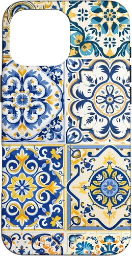 Vista 19 de Funda para iPhone 17 con diseño de azulejos mediterráneos sicilianos