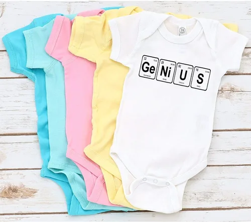 Vista 6 de Genius Brillian Funny Onesie Smart Message Clever Body para bebé
