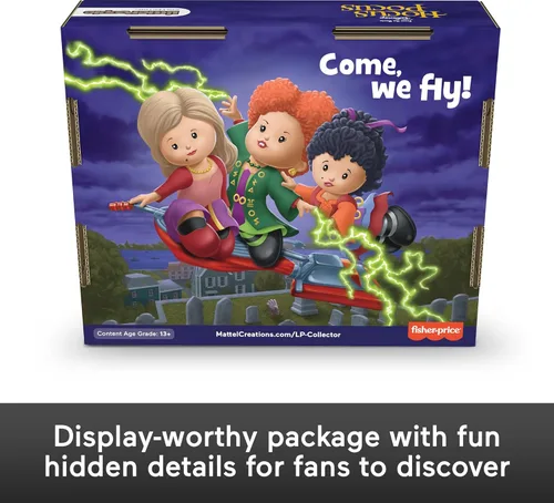 Vista 6 de Little People Collector Edición Especial de Película de Disney Hocus Pocus para Adultos y Fans, 3 Figuras en un Paquete de Exhibición