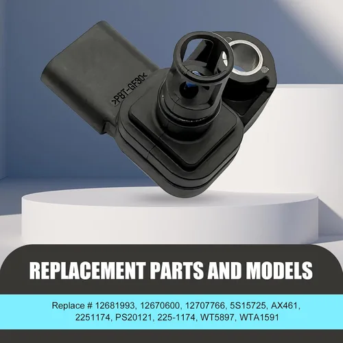 Vista 2 de Eratus Pack-1 Sensor de presión del colector de automóvil, 12681993 082800-0630 Sensor de presión y temperatura de aire de admisión, resistente al