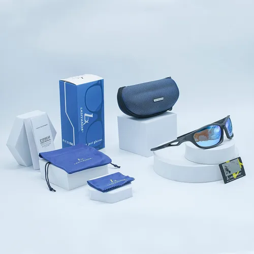 Vista 6 de Lasiyanor Gafas de sol deportivas polarizadas TAC ligeras TR90 ajustables para las patillas de la nariz para correr ciclismo UV400 para hombres