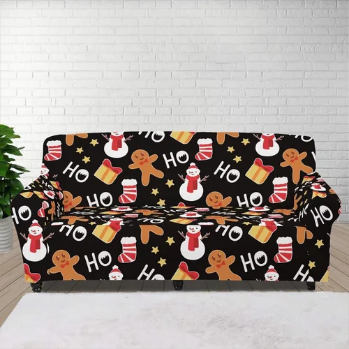 Vista 39 de Funda de sofá con diseño de árbol de bandera estadounidense para sofás y sofás, decoración navideña, funda antideslizante para sofá de 1 cojín