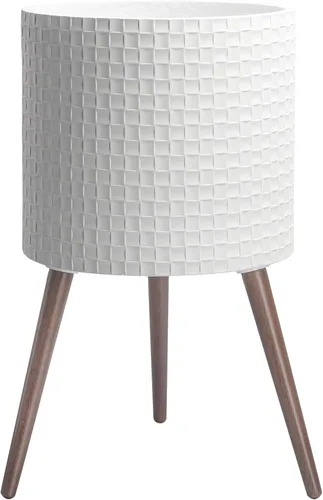 Vista 19 de D'vine Dev Maceta Elegante con Patrón de Azulejos Geométricos Modernos de 12 Pulgadas con Soporte, Portamacetas Decorativo para Interiores