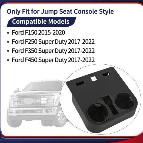 Vista 2 de Bandeja portavasos para consola central HC3Z-2813562-AB Compatible con Ford F150 2015-2020 / F250 F350 F450 Super Duty 2017-2022 Asiento de salto