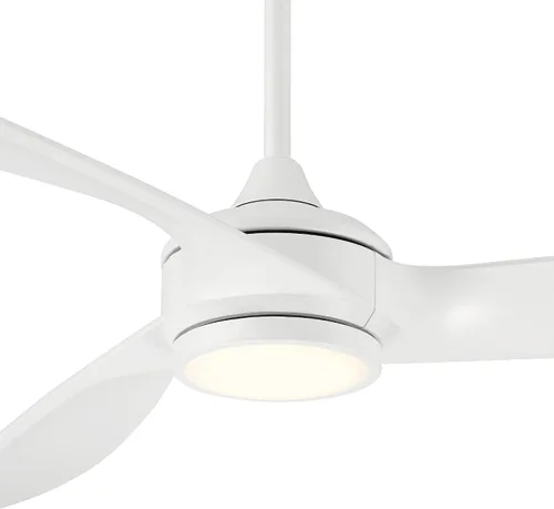 Vista 3 de Casa Vieja La Jolla Surf - Ventilador de techo moderno de 3 aspas de 60 pulgadas con luz LED regulable, control remoto, blanco mate para sala