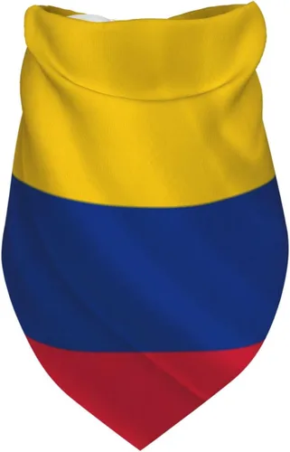 Vista 3 de Bufanda para perro con bandera de Colombia, bandana para mascotas, baberos para mascotas