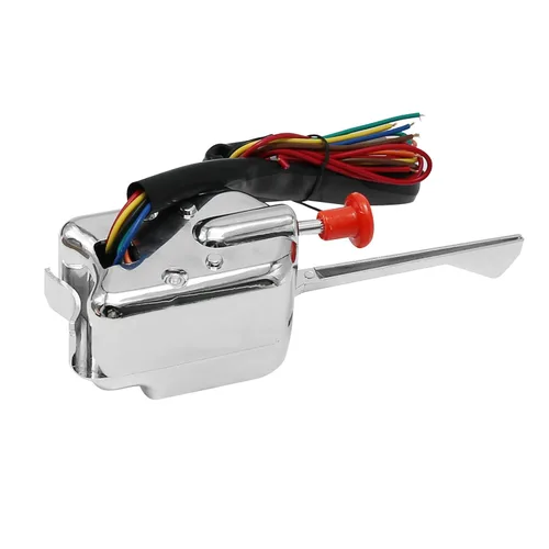 Vista 4 de Saihisday Interruptor de señal de giro universal, interruptor de señal de giro cromado de 12V para reemplazo de Street Hot Rod para Ford Buick GM