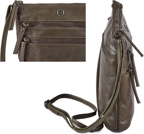 Vista 4 de Bolso bandolera para mujer, pequeño bolso de cuero real, bolso cruzado de viaje vintage hecho a mano
