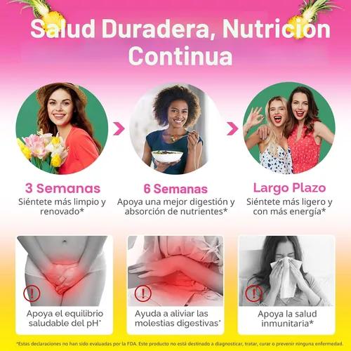 Vista 4 de Gomas de probióticos vaginales para el equilibrio de pH femenino, hidratación vaginal, promoción de la salud de la flora vaginal, olor fresco