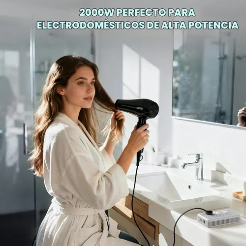 Vista 2 de Adaptador de convertidor de corriente 2000W Combo, convertidor de voltaje Gris