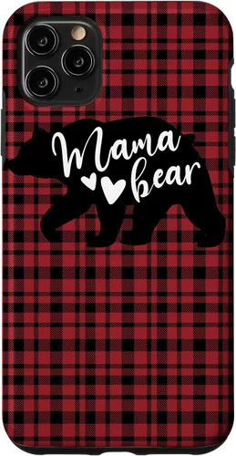 Vista 13 de Mama Bear Buffalo Black and Red Plaid Family Women Mom Gifts Case for iPhone 17