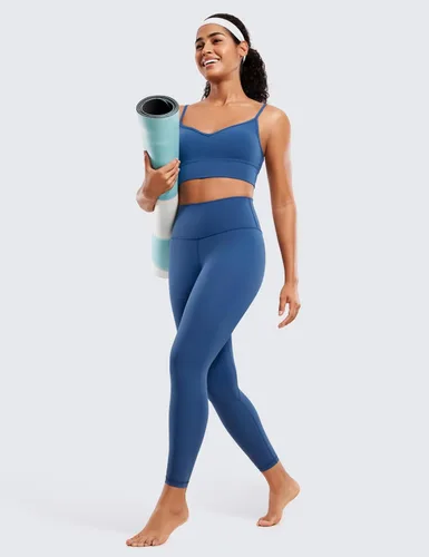 Vista 23 de CRZ YOGA Leggings de entrenamiento para mujer con sensación de desnudez cepillada de 25 pulgadas, pantalones de yoga de compresión de cintura alta