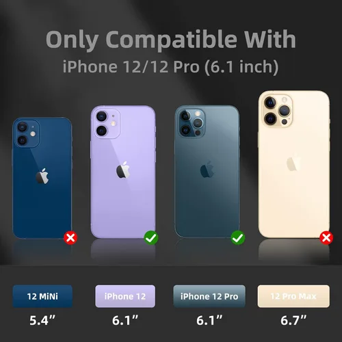 Vista 2 de Funda de silicona líquida compatible con iPhone 12/12 Pro, color negro [Protección contra caídas] [Resistente a los arañazos, a prueba de golpes]