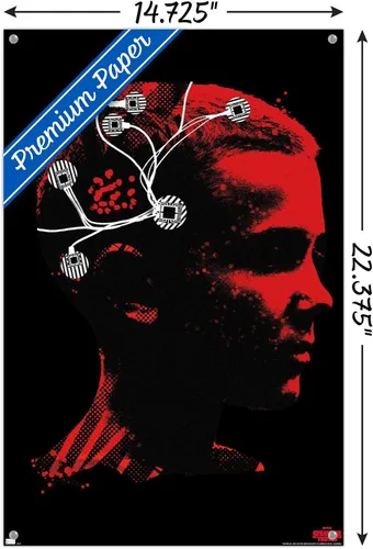 Vista 3 de Netflix Stranger Things - Póster de pared de perfil once con pasadores