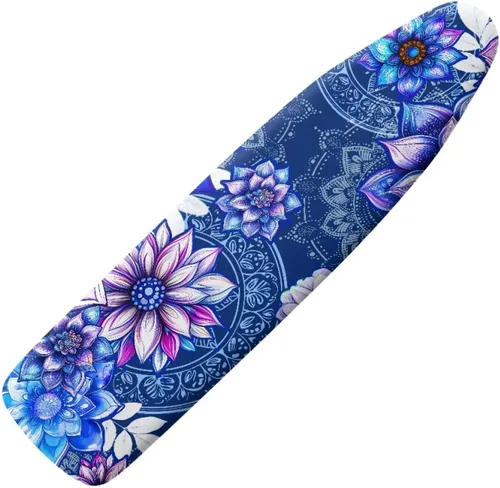 Vista 27 de Funda para tabla de planchar con diseño de estrellas y bandera estadounidense con borde elástico y acogedor bolsillo para la nariz, resistente al