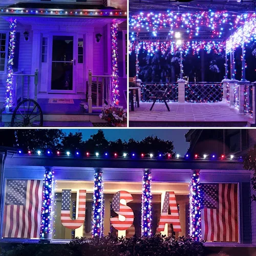 Vista 2 de suddus - Guirnalda de luces con forma de globo, 50 luces LED alimentadas por batería, para bandera, patio trasero, patio, jardín, fiesta