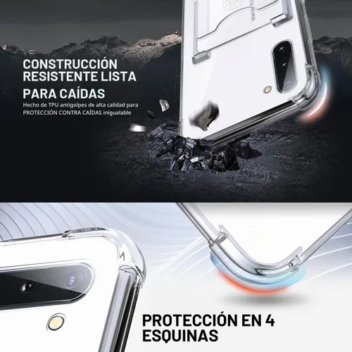 Vista 4 de Shields Up Funda para Samsung Galaxy Note 10, funda minimalista con tarjetero [3 tarjetas] y soporte de anillo, [protección contra caídas] funda