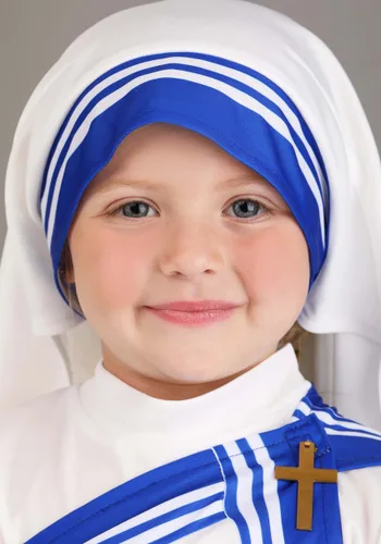 Vista 2 de Disfraz de Madre Teresa para Niña Pequeña Multicolor