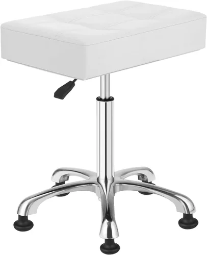 Vista 11 de Kaleurrier Taburetes resistentes con ruedas, taburete ajustable sin respaldo de 400 libras, silla giratoria para superficie de altura de mostrador