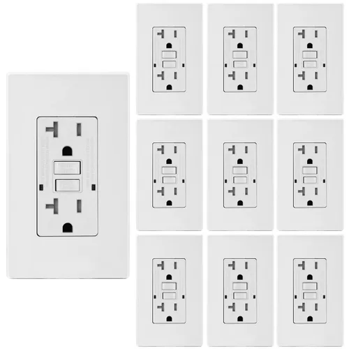 Vista 13 de Micmi Salida GFCI, receptáculo GFI resistente a manipulaciones con indicador LED, interruptor de circuito de falla de tierra de prueba automática