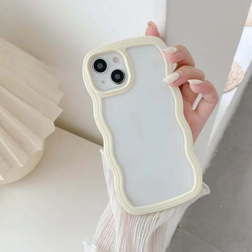 Vista 65 de QLTYPRI Funda compatible con iPhone 7/8/SE, bonita funda transparente con marco ondulado rizado para niñas y mujeres, funda protectora de TPU