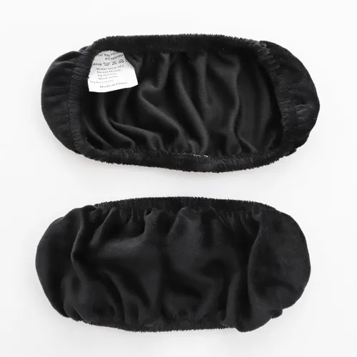 Vista 6 de FORCHEER Fundas para reposabrazos de silla de oficina, 2 piezas, de terciopelo, elásticas, color negro, para silla de juegos, computadora