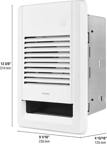 Vista 3 de Stelpro Sonoma - Calentador de ventilador de pared – 2000 W / 240 V (1500 W / 208 V) – 12 3/8 pulgadas de alto x 9 1/16 pulgadas de ancho – Diseño