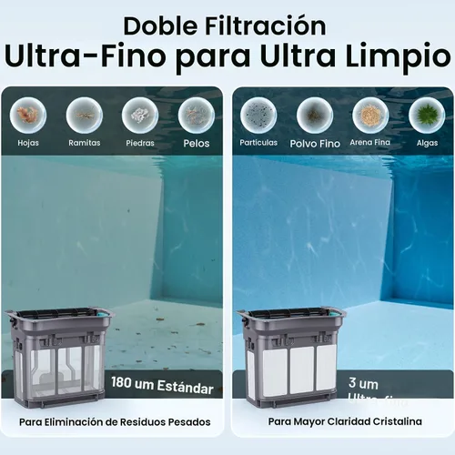 Vista 8 de Aiper Scuba X1 Pro Max - Robot aspirador de piscina y robótico para piscina con succión de 8,500 GPH, mapeo de piscina, filtración ultrafina de 3