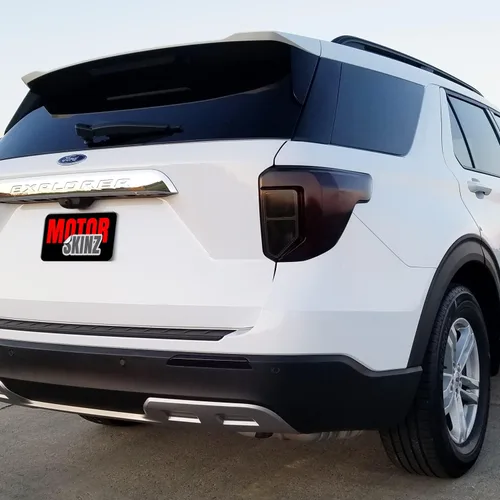 Vista 5 de Tinte de humo de vinilo precortado para luz trasera Ford Explorer 2020-2023 (1. combo de luz trasera, 20% humo oscuro)