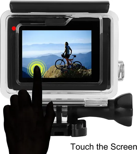 Vista 4 de Funda de esqueleto para GoPro Hero 4/3+/3 con soporte de trípode y hebilla de liberación rápida, fácil carga, apertura conectable, carcasa