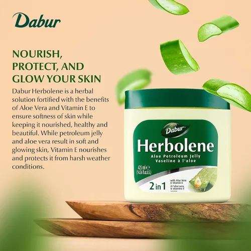 Vista 2 de Dabur herbolene Aloe vaselina con Aloe Vera y Vitamina E – 425 ml