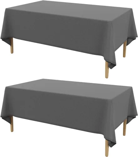 Vista 32 de AUSSPVOCT 2 manteles de lino texturizado para mesa rectangular, 52 x 70 pulgadas, mantel rectangular impermeable, lavable, tela para mesa