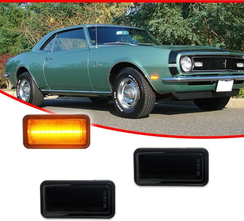 Vista 2 de para 1968 1969 Chevrolet Camaro Impala Nova Corvette El Camino Caprice Chevelle Luz de Marcador Lateral de Parachoques Delantero, Faro Antiniebla