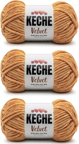 Vista 125 de Keche Hilo para ganchillo, hilo de terciopelo, chenilla suave, manta de bebé voluminosa amigurumi Yarn 3.53 oz (132 yardas) - Arona