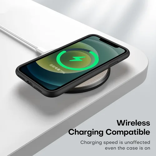 Vista 6 de CellEver Funda de silicona resistente para iPhone 11, protección militar contra caídas, protección elevada de pantalla y cámara, interior sin Negro