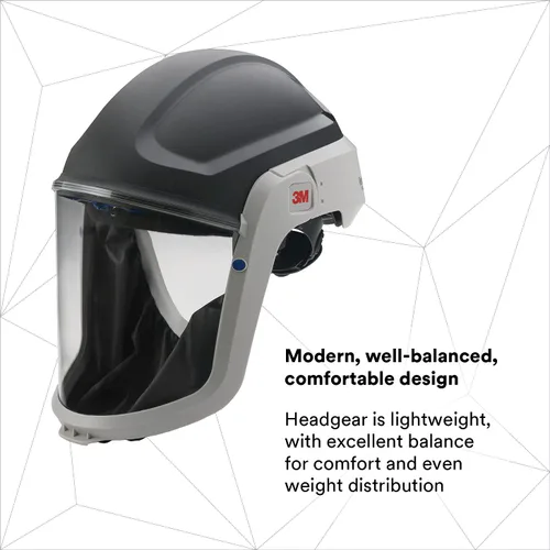 Vista 3 de 3M PAPR, Casco Respirador Versaflo M-307, Para Respirador de Purificación de Aire, Visor de Policarbonato Premium con Recubrimiento y Sello Facial