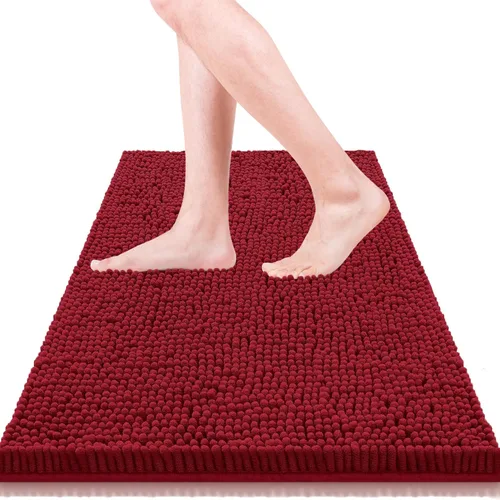 Vista 8 de Alfombras de baño de 47 x 17 pulgadas, súper absorbentes, suaves, gruesas, lavables a máquina, tapete de baño de felpilla antideslizante, tapete