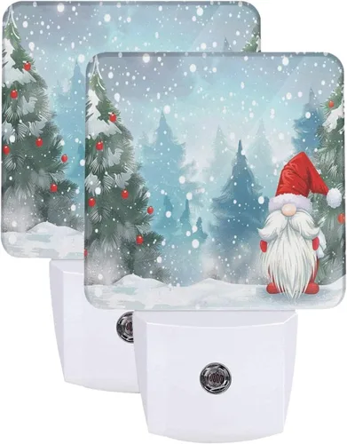 Vista 16 de Ouqiuwa Juego de 2 luces nocturnas enchufables para Navidad, rojo, invierno, feliz año nuevo, LED, sensor de movimiento, lámpara para dormitorio