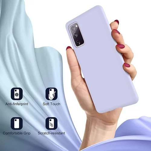 Vista 2 de ULAK Funda de silicona líquida para Galaxy S20 FE, 3 capas a prueba de golpes híbrida protección contra caídas funda protectora de goma compatible
