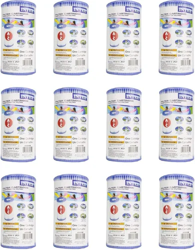 Vista 11 de INTEX 29002E - Cartucho de filtro de piscina tipo A: para bombas de filtro INTEX, fácil de limpiar, papel Dacron, filtración eficiente, paquete