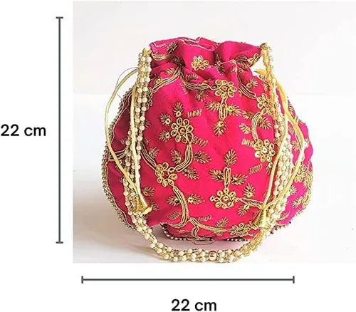 Vista 3 de PANACHE MERCHANT - Bolsa decorativa para mujer, bolsa Batwa con mango de perlas, bolso de mano para mujer