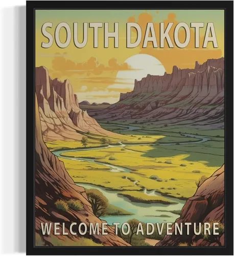 Vista 12 de Póster artístico de paisaje del estado de Alabama, decoración artística de paisaje retro de estados, pintura de montaña y paisaje de aventura