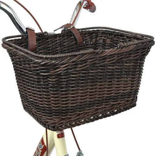 Vista 10 de GRANNY SAYS Cesta de bicicleta, cesta de mimbre para bicicleta, cesta de bicicleta tejida a mano, cesta de mimbre desmontable para manillar
