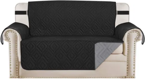 Vista 22 de H.VERSAILTEX Funda reversible para silla, protector de muebles antideslizante, resistente al agua, con correas elásticas de 2 pulgadas
