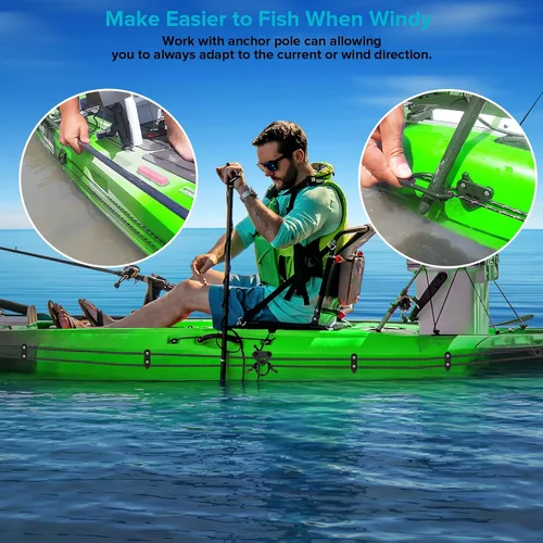 Vista 4 de Kit de carro de anclaje para kayak, sistema de carro de anclaje para canoa de kayak